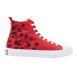 McQ by Alexander McQueen Red and Black High-Top Sneakers